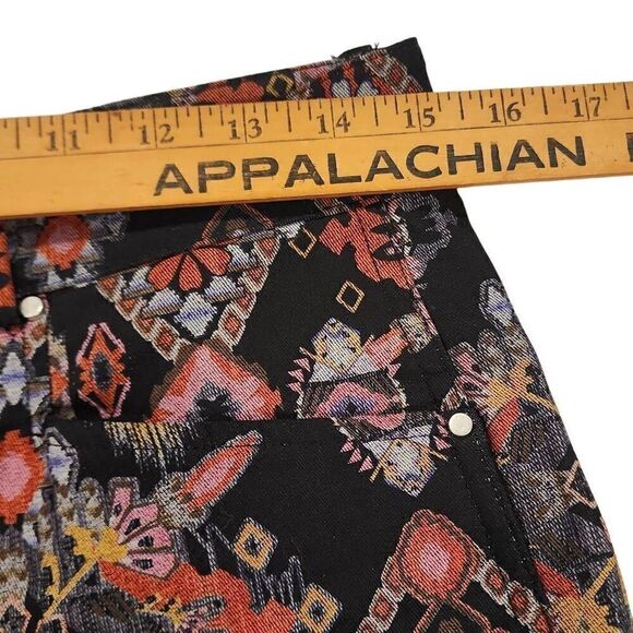 Zara Slim Printed Pants Women's Size Medium Straight Leg Side Hem Slits Multicol - Picture 7 of 15